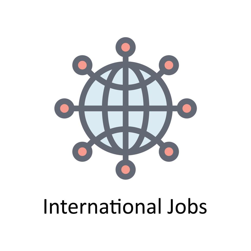 Internationale jobs vector vullen schets pictogrammen. gemakkelijk voorraad illustratie voorraad