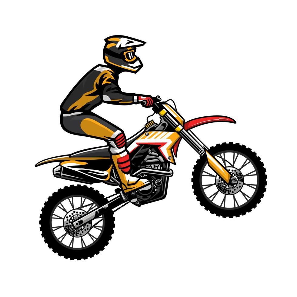 motorcross rijder jumping vector