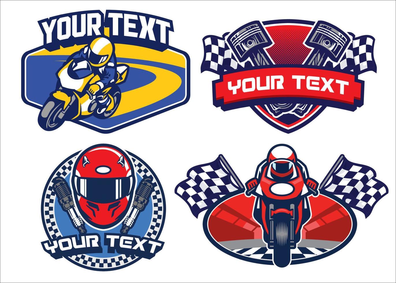 motorfiets racing insigne ontwerp reeks vector
