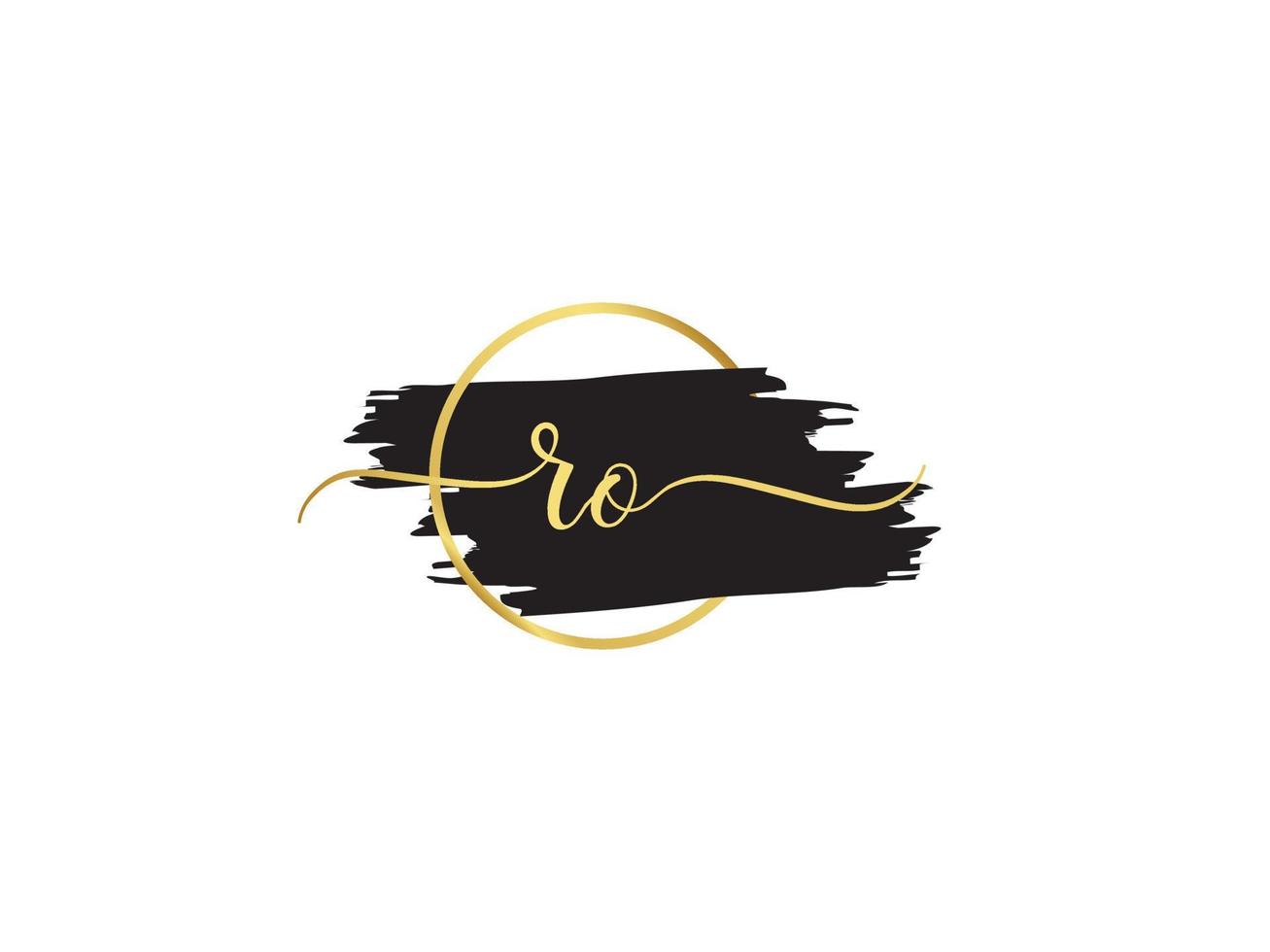 luxe ro brief logo, eerste ro handtekening borstel brief logo icoon vector