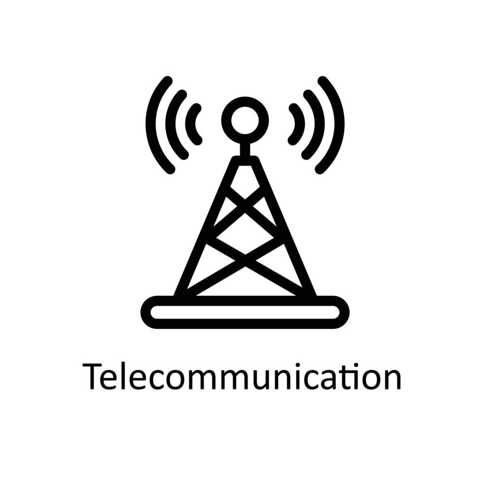 telecommunicatieverbinding vector schets pictogrammen. gemakkelijk voorraad illustratie voorraad