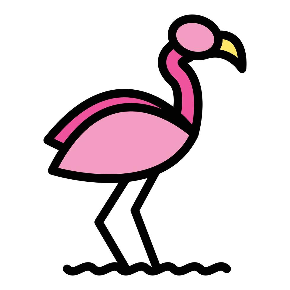 lineair flamingo icoon vector vlak