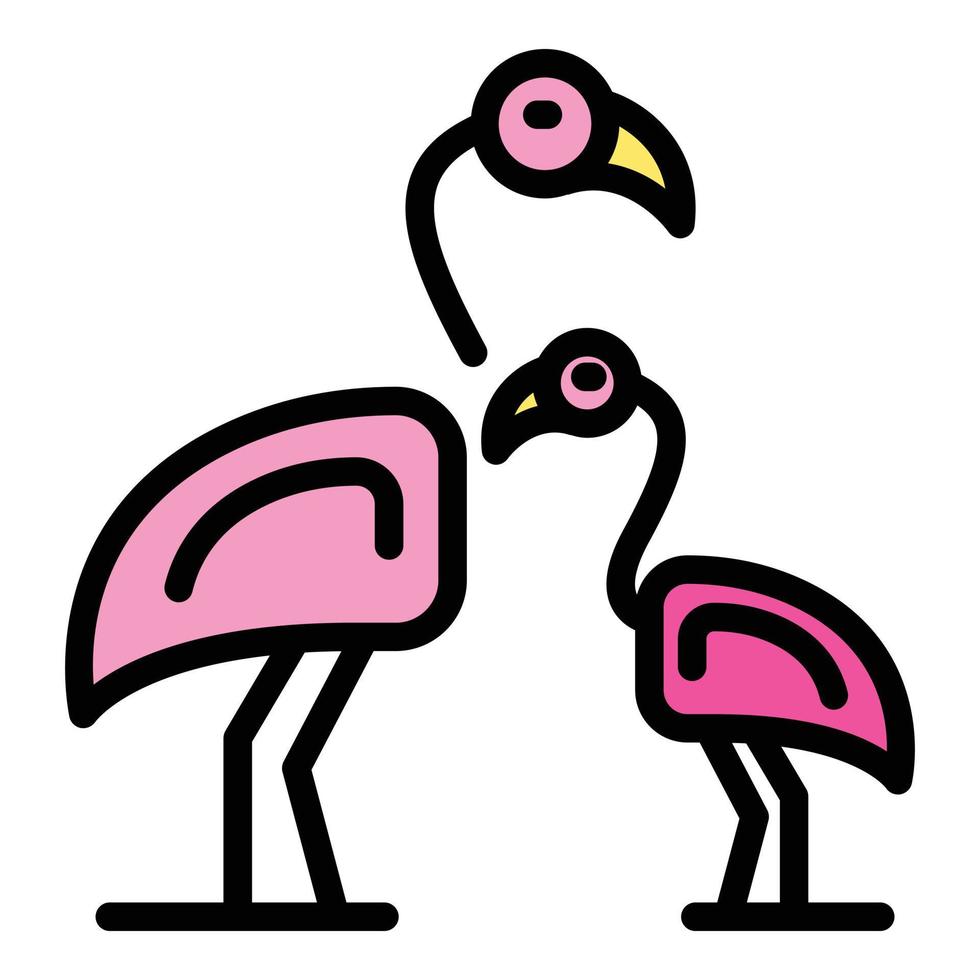 familie flamingo icoon vector vlak