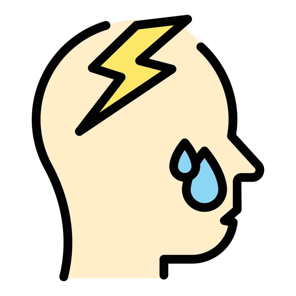 depressief Mens icoon vector vlak