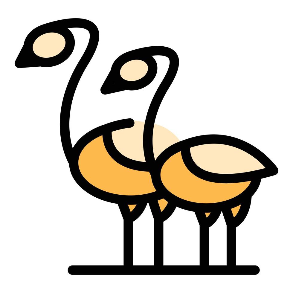 safari struisvogel icoon vector vlak
