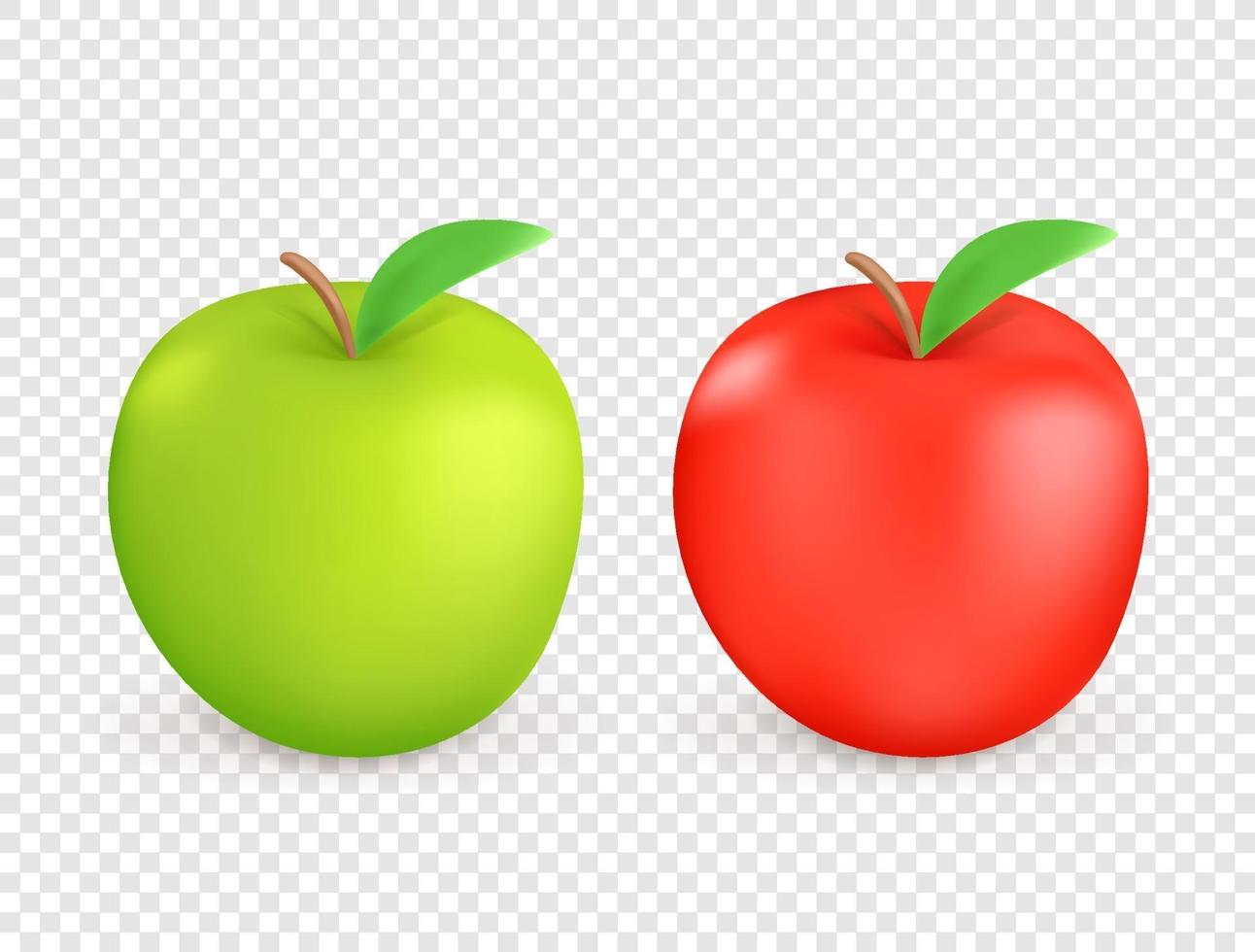 rode en groene appels geïsoleerd vector