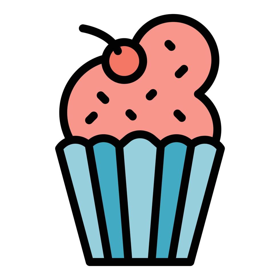 snoep muffin icoon vector vlak