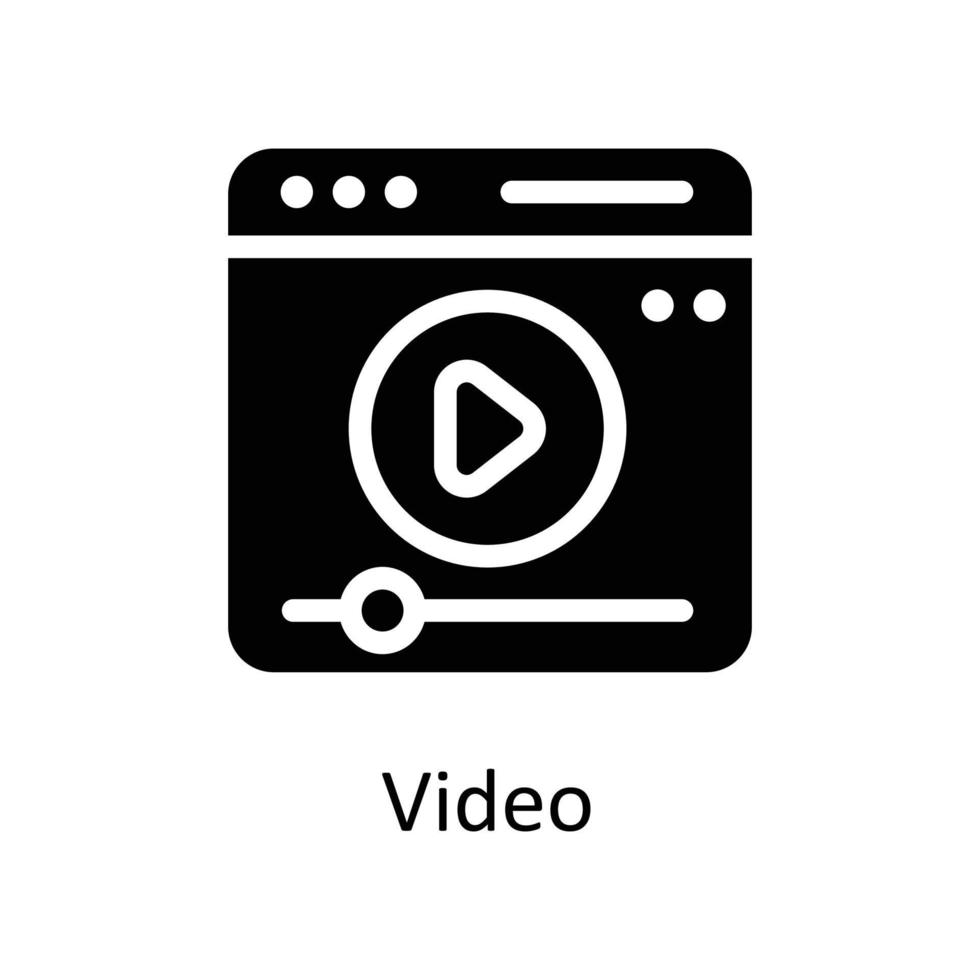video vector solide pictogrammen. gemakkelijk voorraad illustratie voorraad