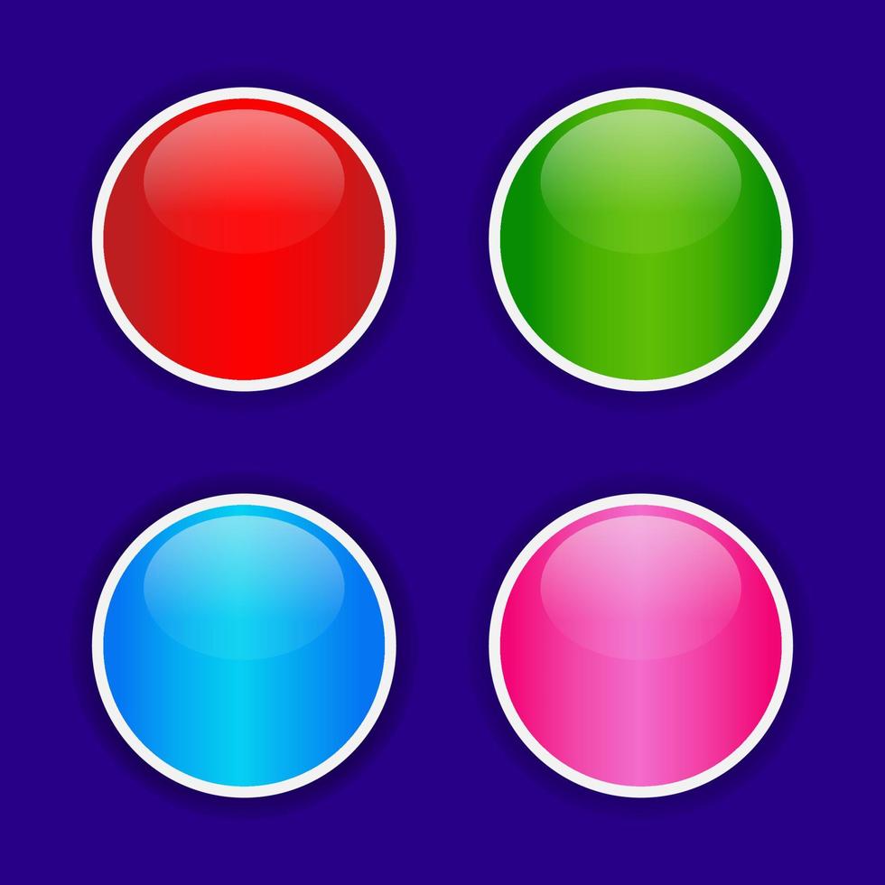 web knop reeks in verschillend kleuren vector
