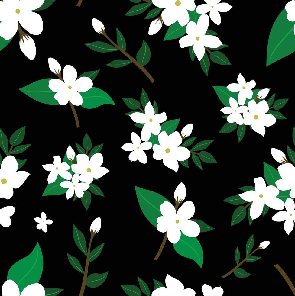 madeliefje bloemen naadloos patroon Aan zwart achtergrond vector