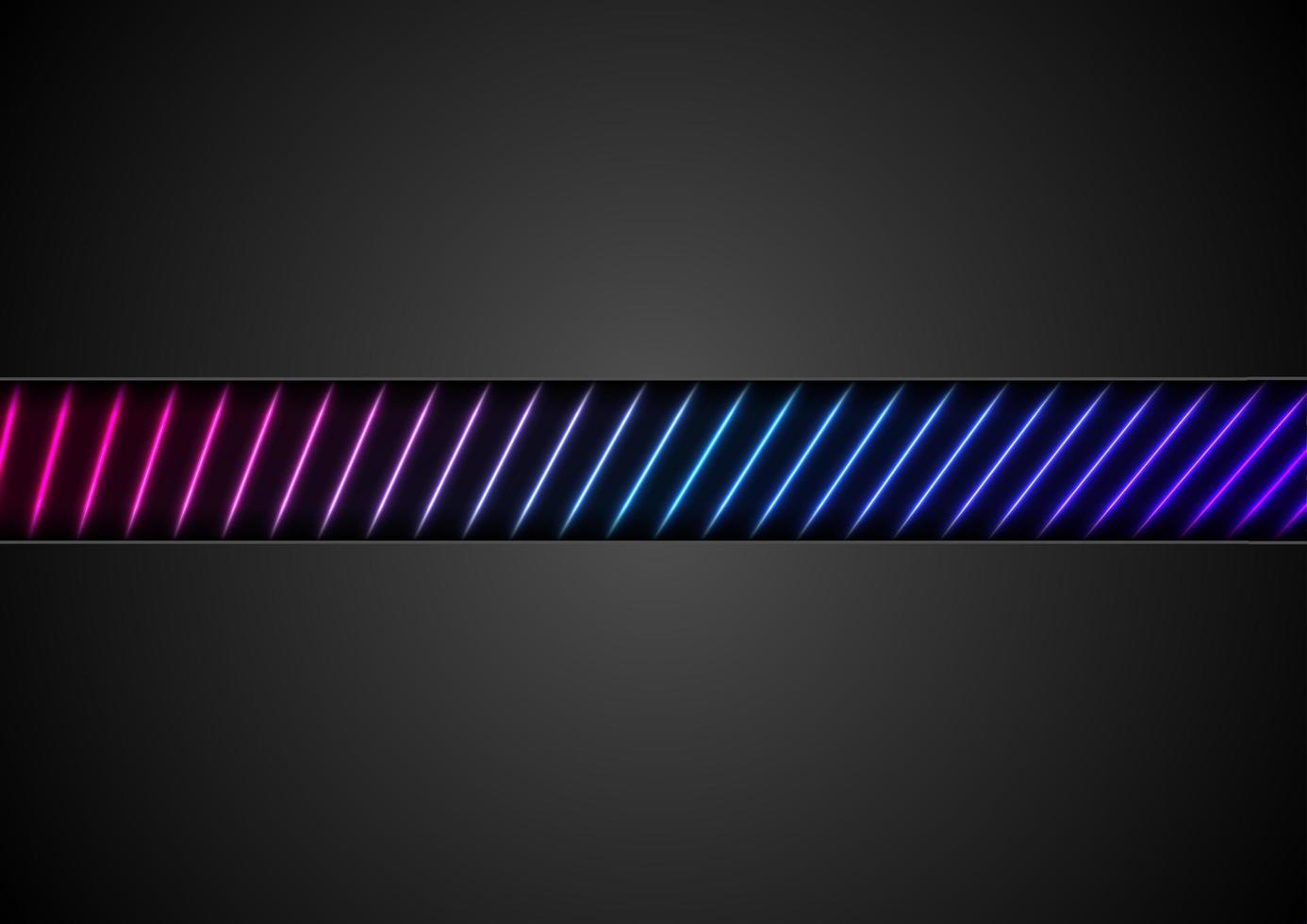 zwart tech zakelijke abstract achtergrond met neon lijnen vector