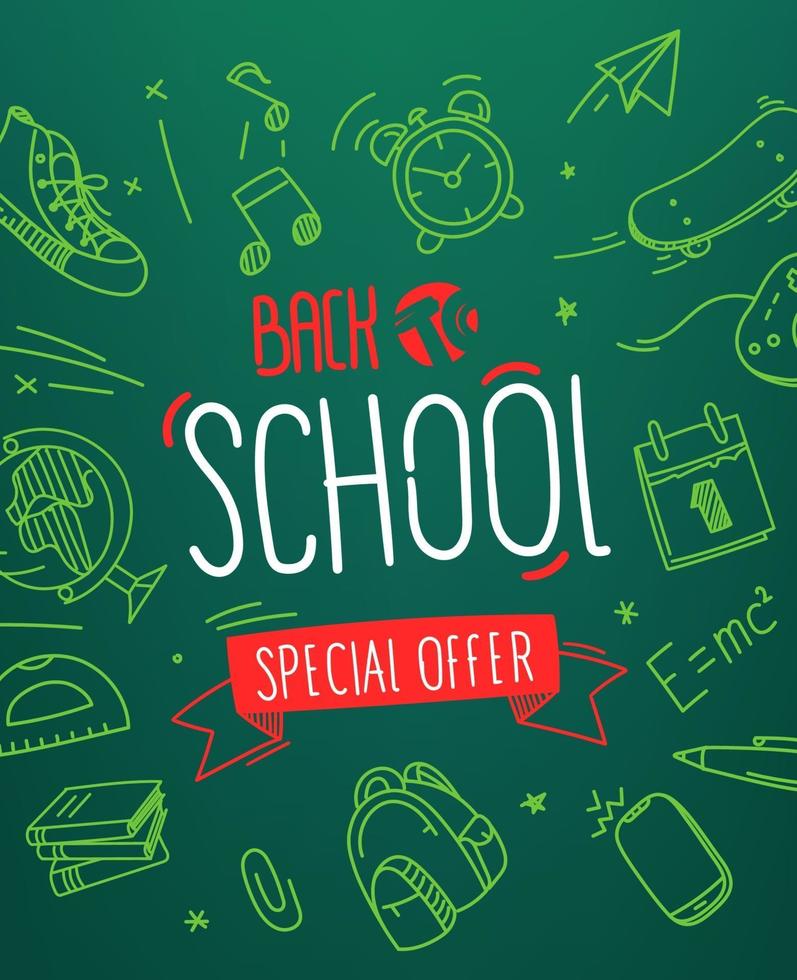 terug naar school speciale aanbieding. vector banner