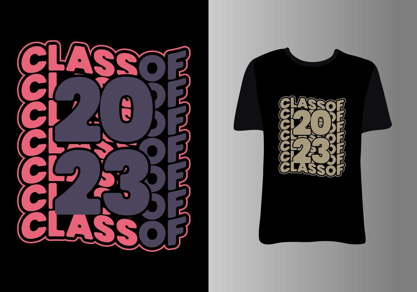 senior klasse van 2023. kleren ontwerp voor groet, felicitatie evenement, t-shirt, partij, hoog school- of college afstuderen. vector