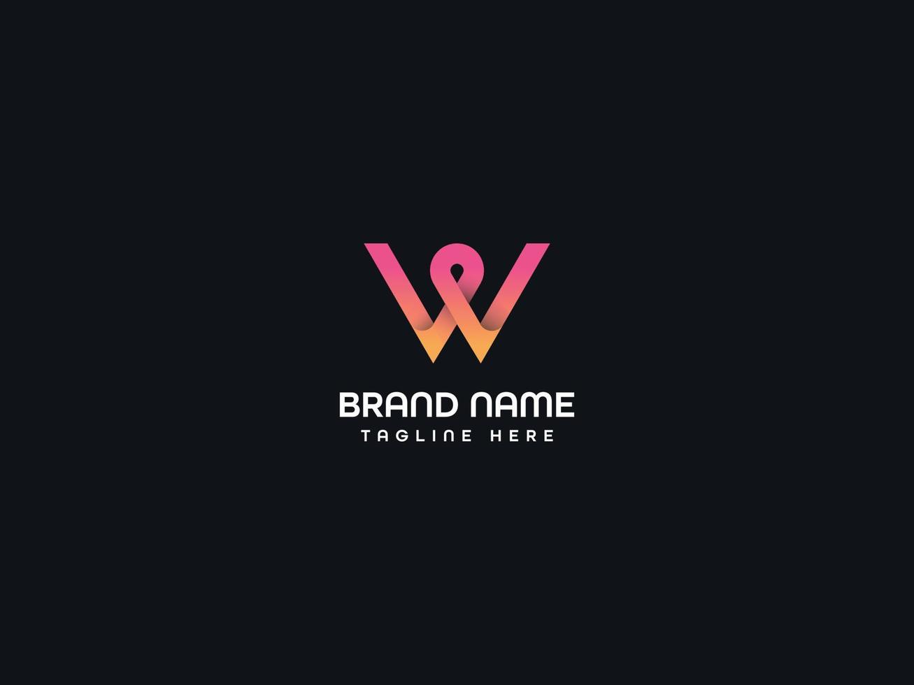 w modern brief logo vector