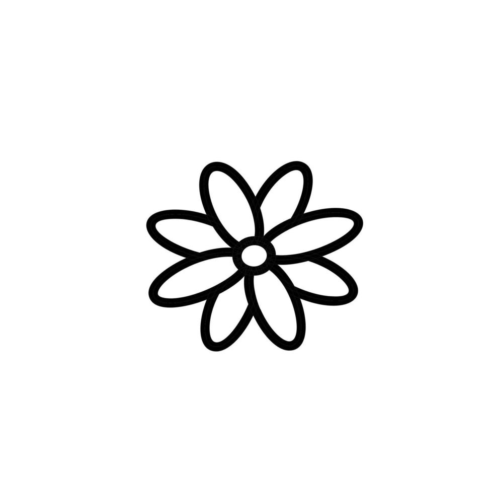 lineair bloem in tekening stijl teken vector