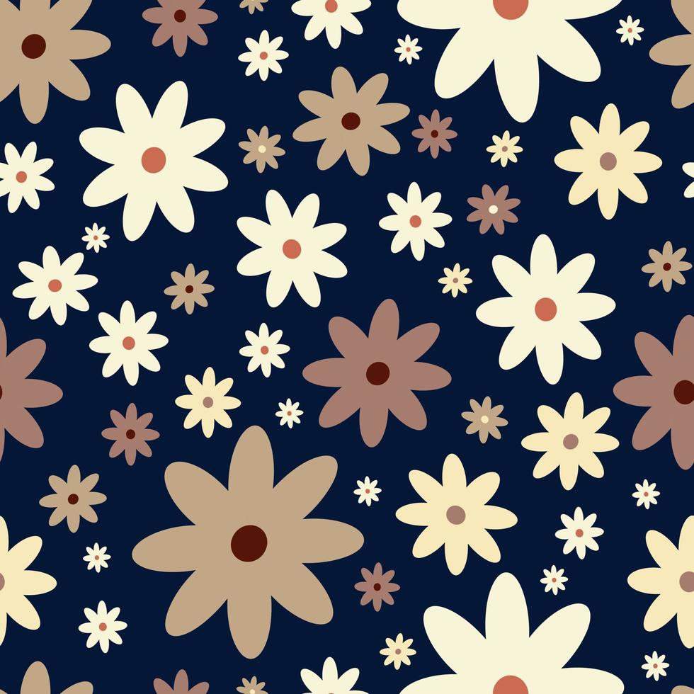 hippie bloemen boho naadloos achtergrond. bloemen retro patroon vector