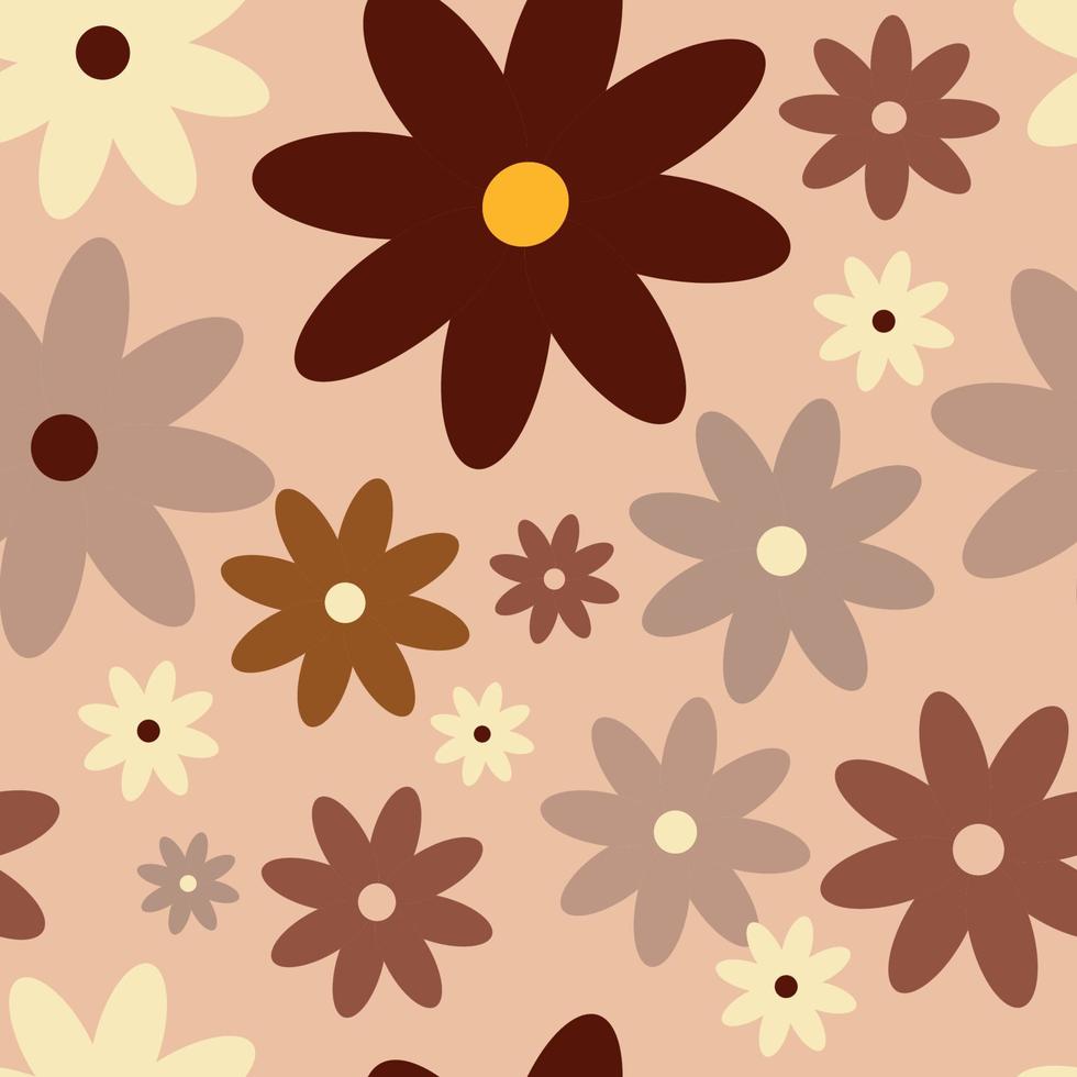 retro wijnoogst boho voorjaar bloemen patroon in Jaren 60 stijl vector