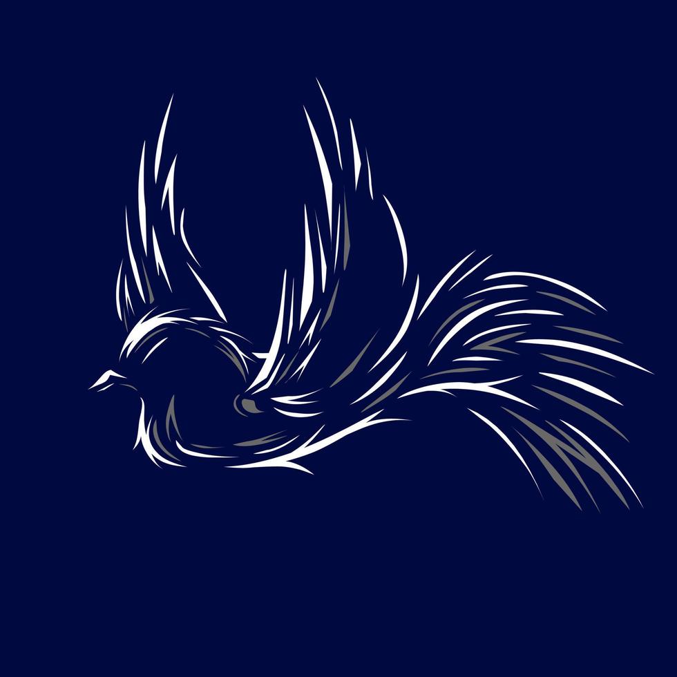 schattig vogel vector silhouet lijn kunst potrait logo kleurrijk ontwerp met donker achtergrond. abstract vector illustratie. geïsoleerd zwart achtergrond voor t-shirt, poster, kleding.
