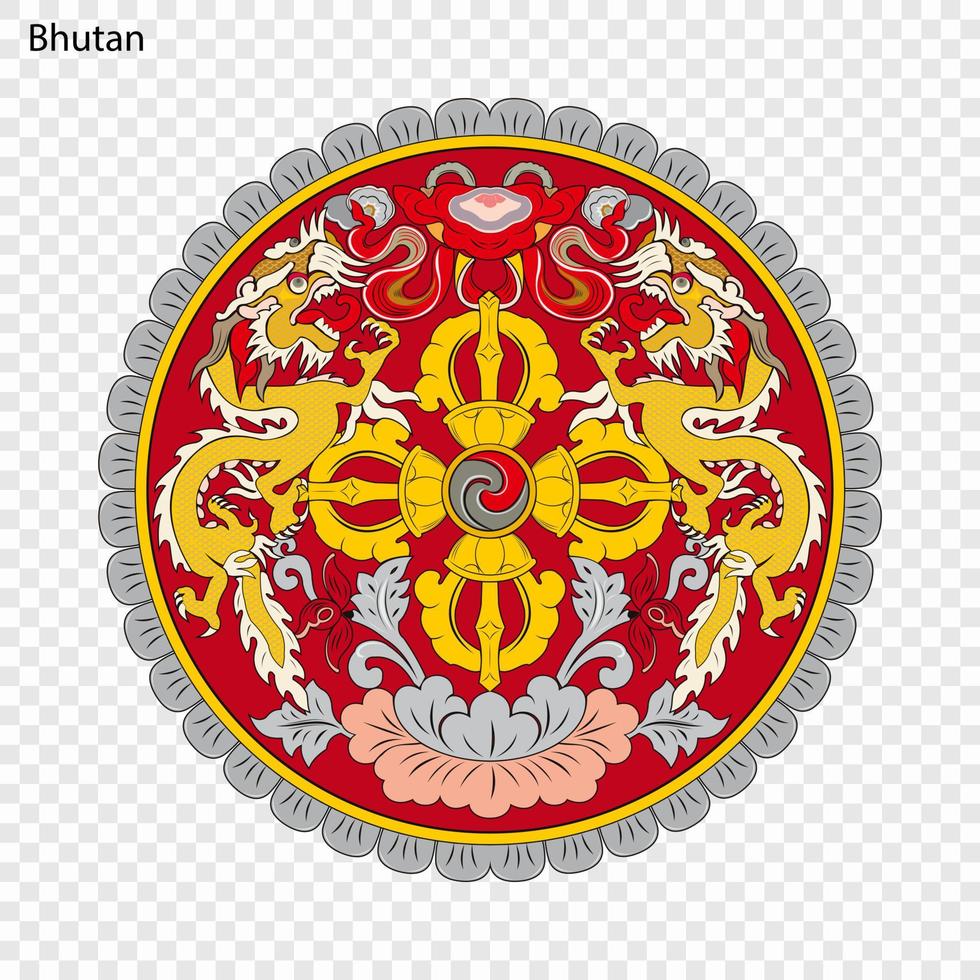 nationaal embleem of symbool Bhutan vector