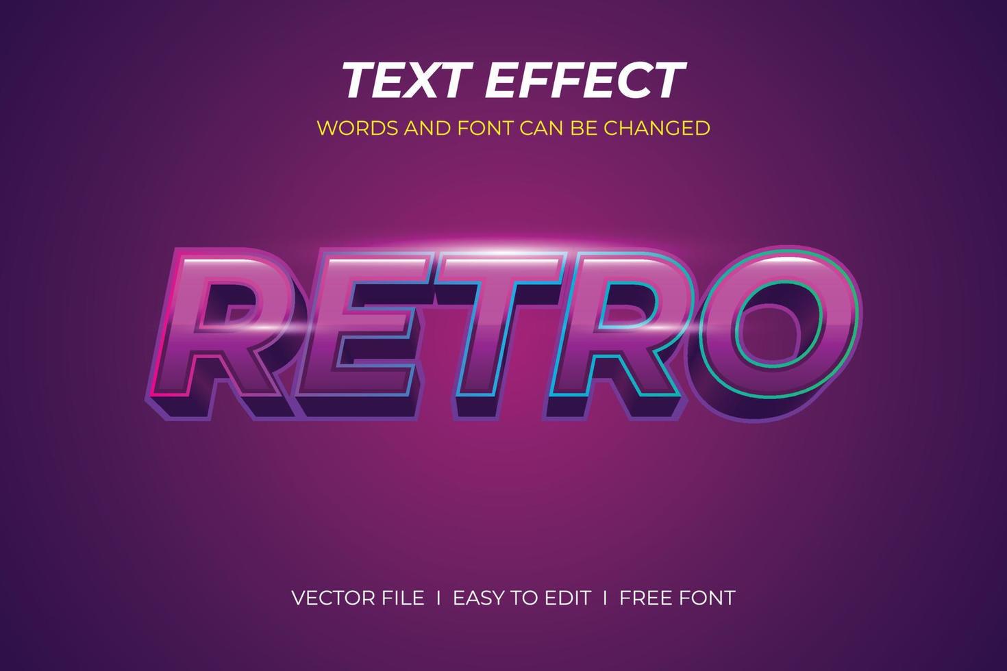 retro bewerkbaar teksteffect vector
