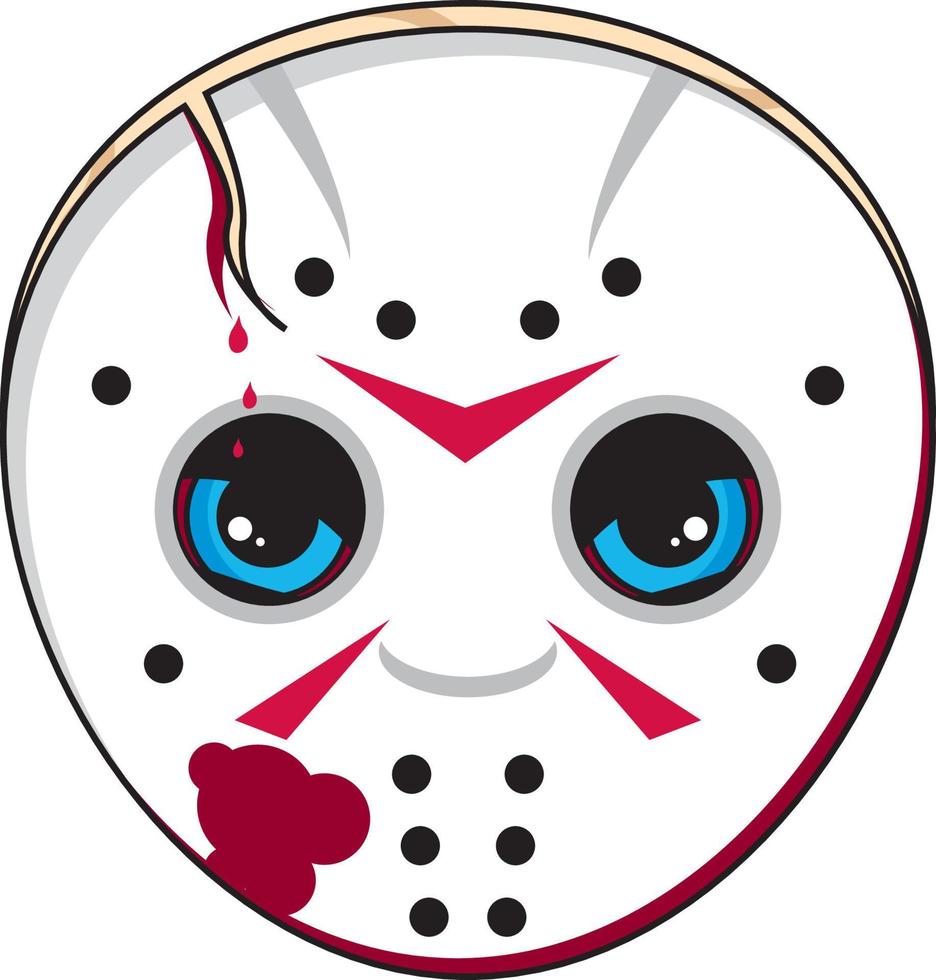 tekenfilm eng hockey masker slasher moordenaar - spookachtig halloween monster illustratie vector