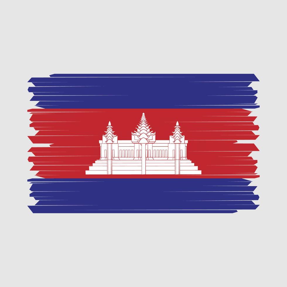 Cambodja vlag borstel vector