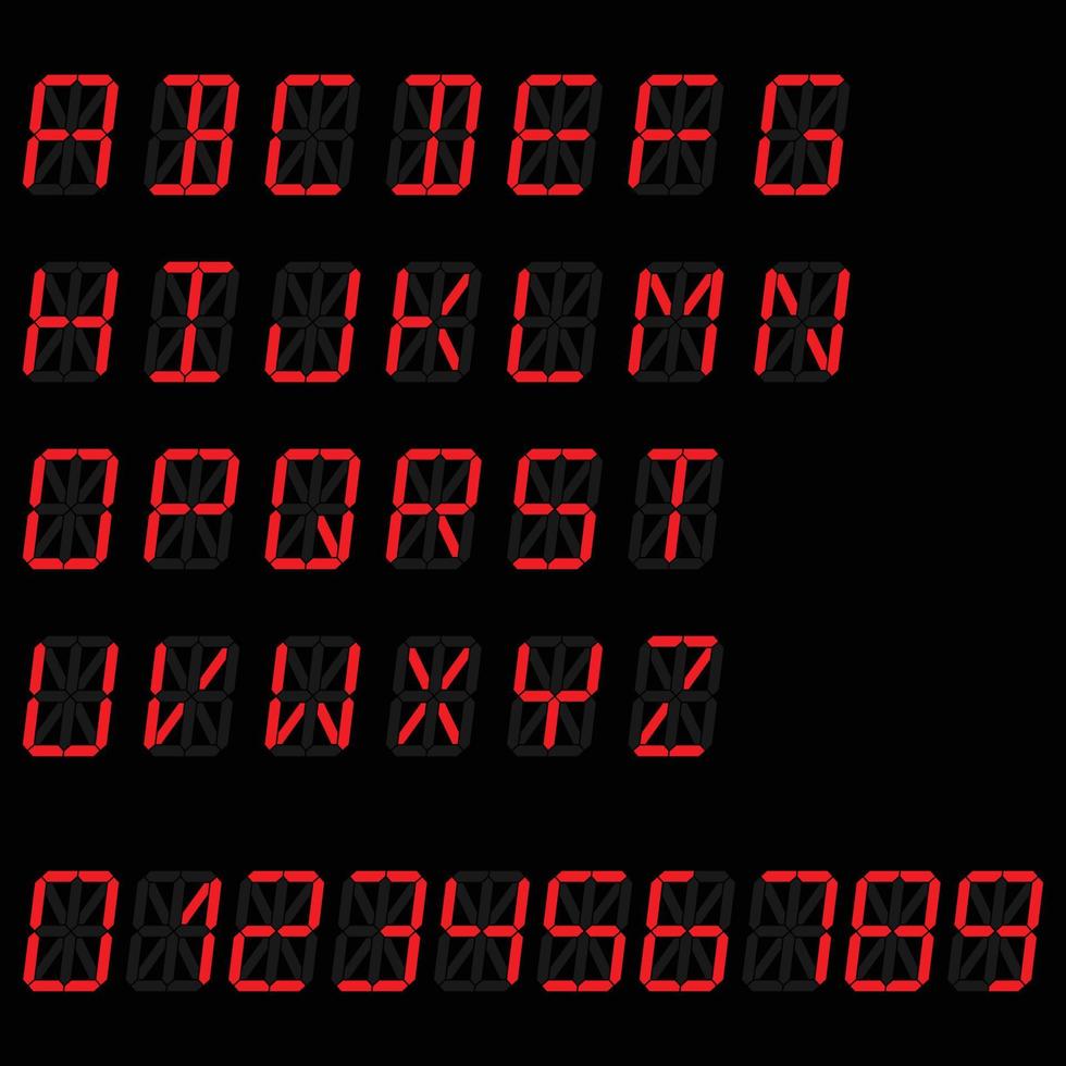 digitaal doopvont teken. retro alfabet vector