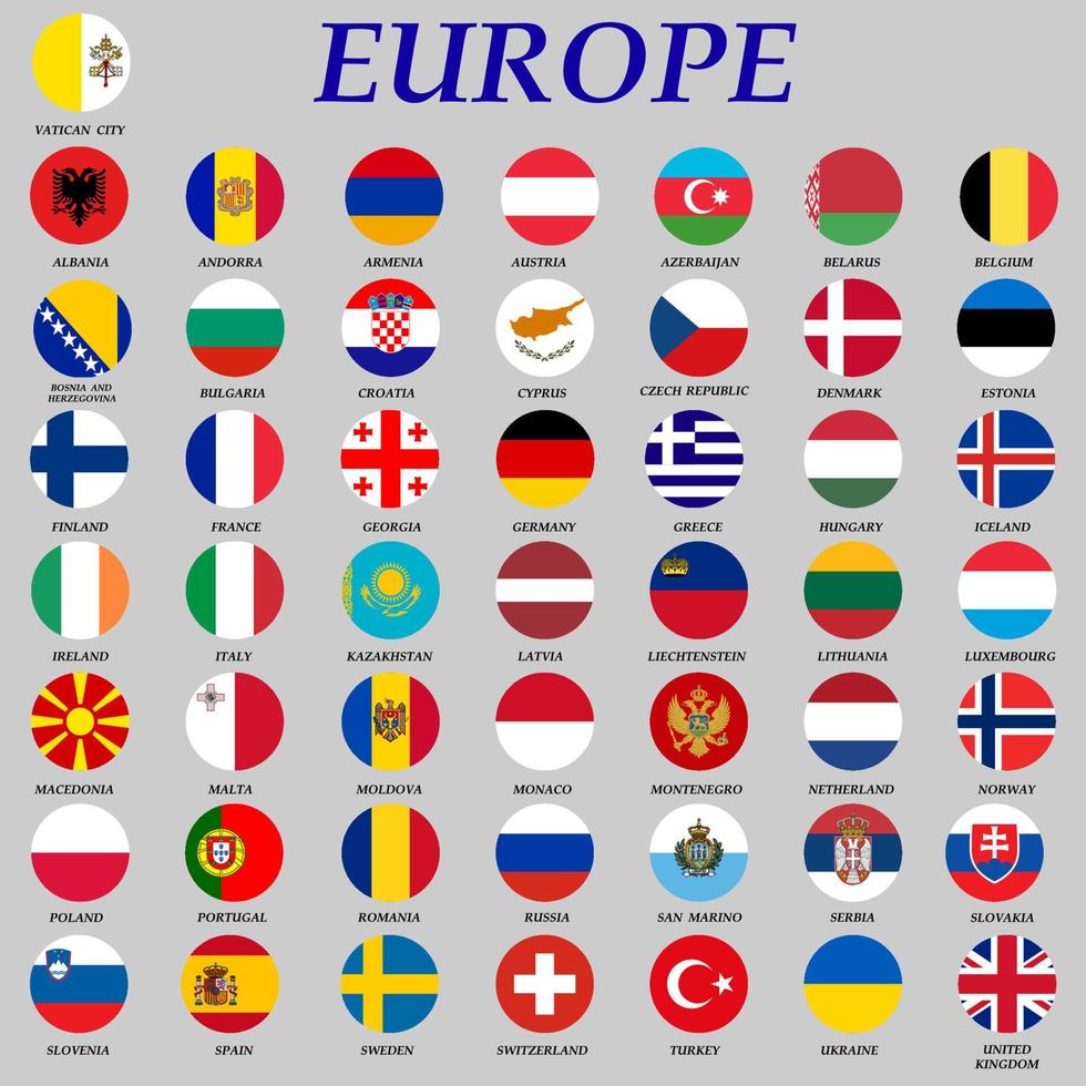 ronde vlaggen van Europa vector