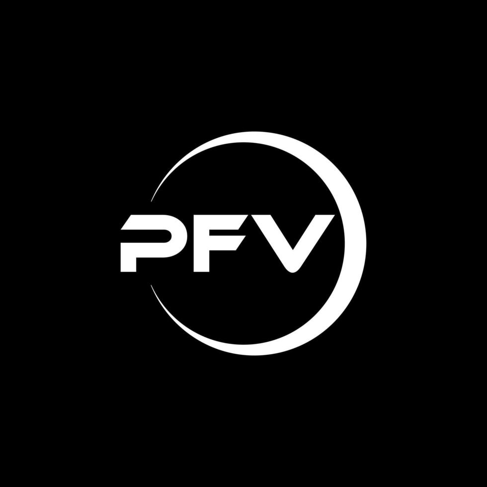 pfv brief logo ontwerp in illustratie. vector logo, schoonschrift ontwerpen voor logo, poster, uitnodiging, enz.