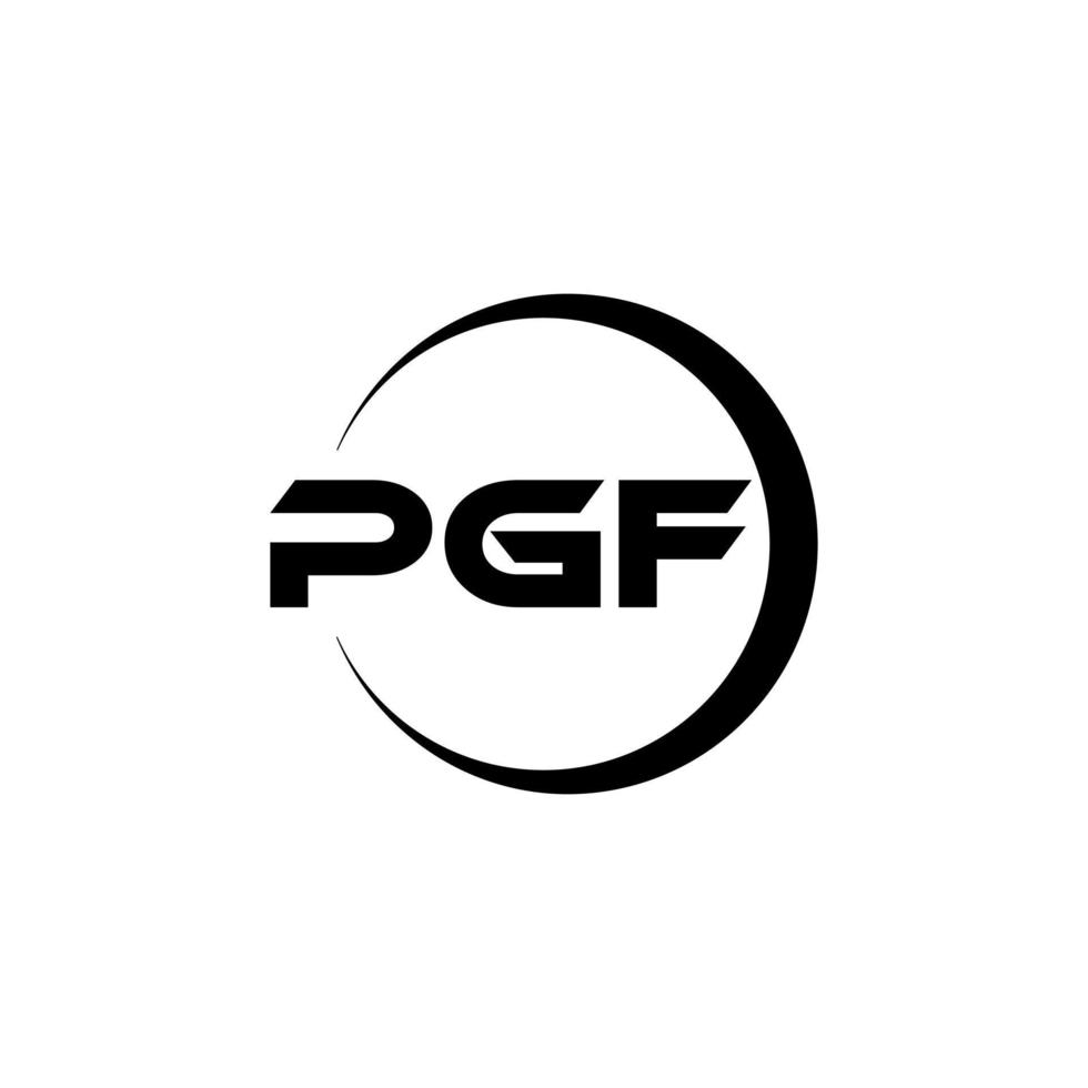 pgf brief logo ontwerp in illustratie. vector logo, schoonschrift ontwerpen voor logo, poster, uitnodiging, enz.