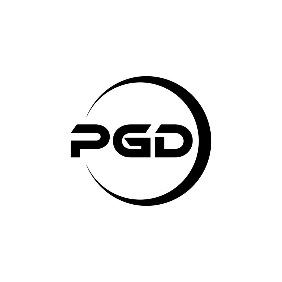 pgd brief logo ontwerp in illustratie. vector logo, schoonschrift ontwerpen voor logo, poster, uitnodiging, enz.