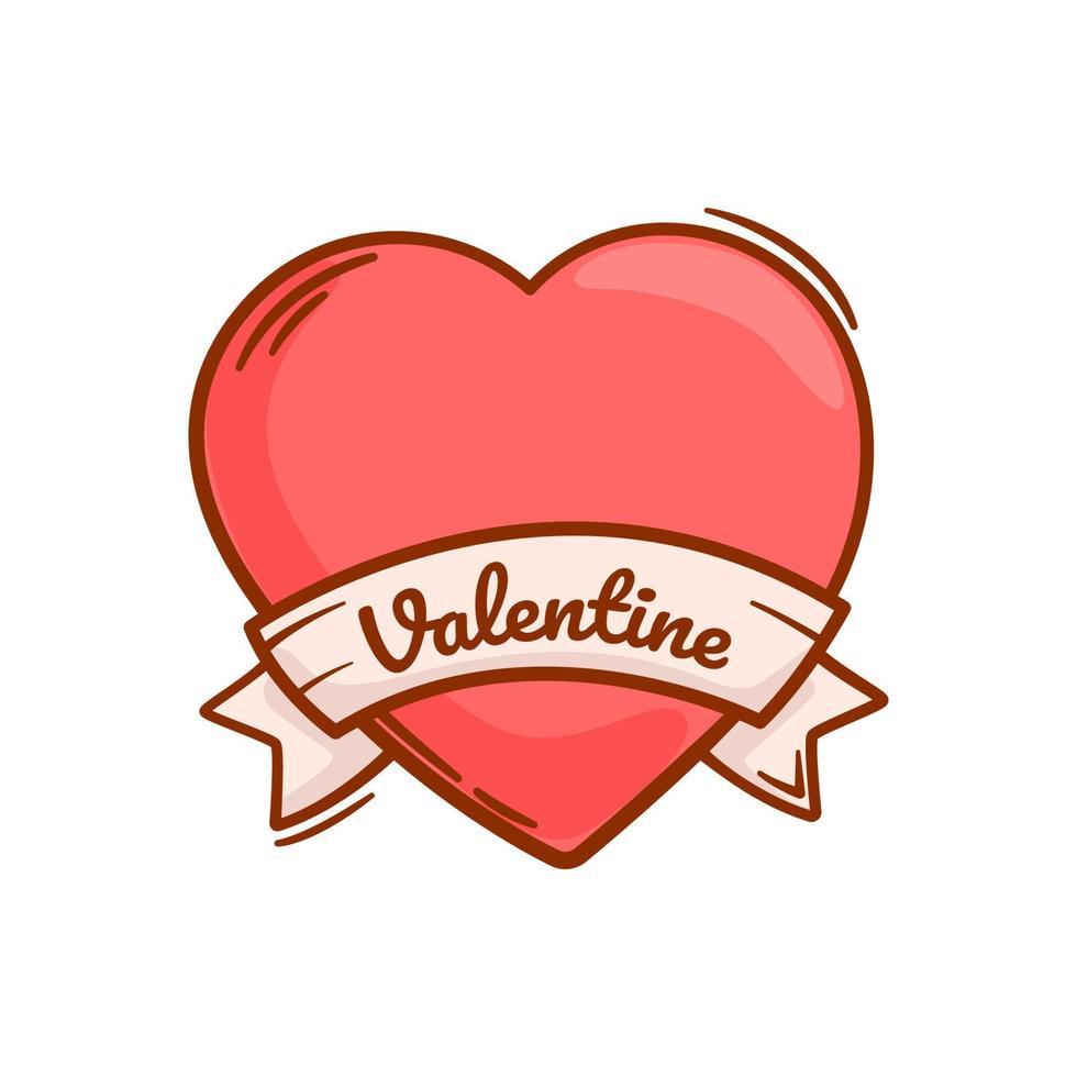 Valentijn liefde met tekst tekening illustratie ontwerpen vector