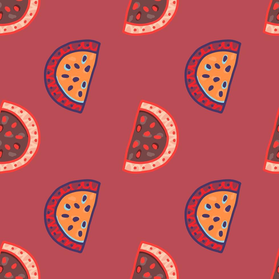 naadloos patroon met watermeloen plakjes. schattig fruit backdrop vector