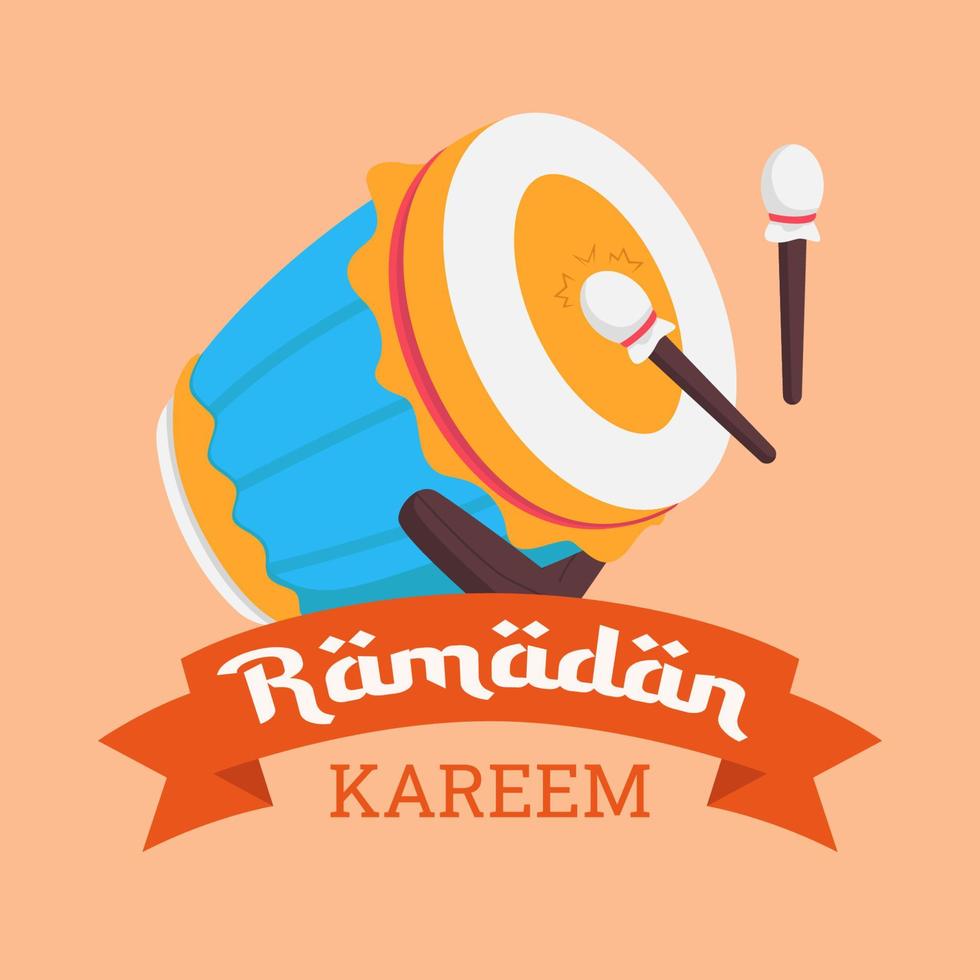 Ramadan bedug sociaal media post illustratie ontwerp vector