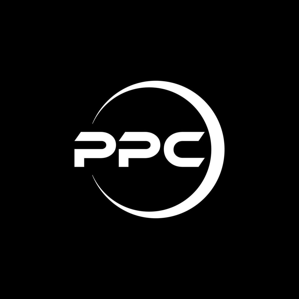 ppc brief logo ontwerp in illustratie. vector logo, schoonschrift ontwerpen voor logo, poster, uitnodiging, enz.