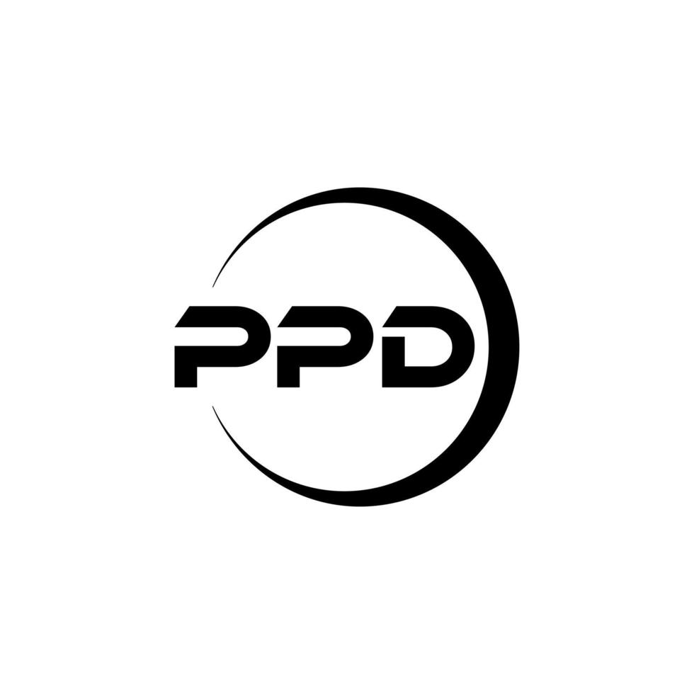 ppd brief logo ontwerp in illustratie. vector logo, schoonschrift ontwerpen voor logo, poster, uitnodiging, enz.