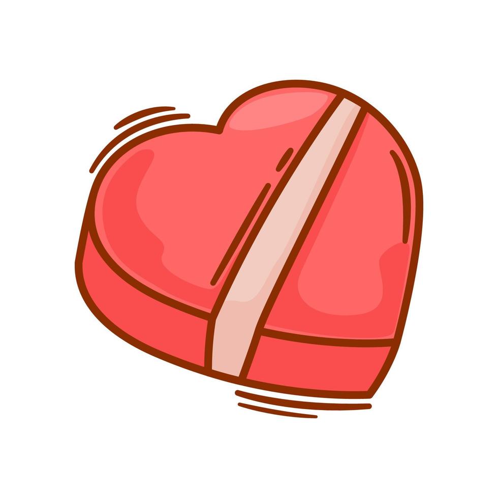 Valentijn liefde chocola doos tekening illustratie ontwerpen vector