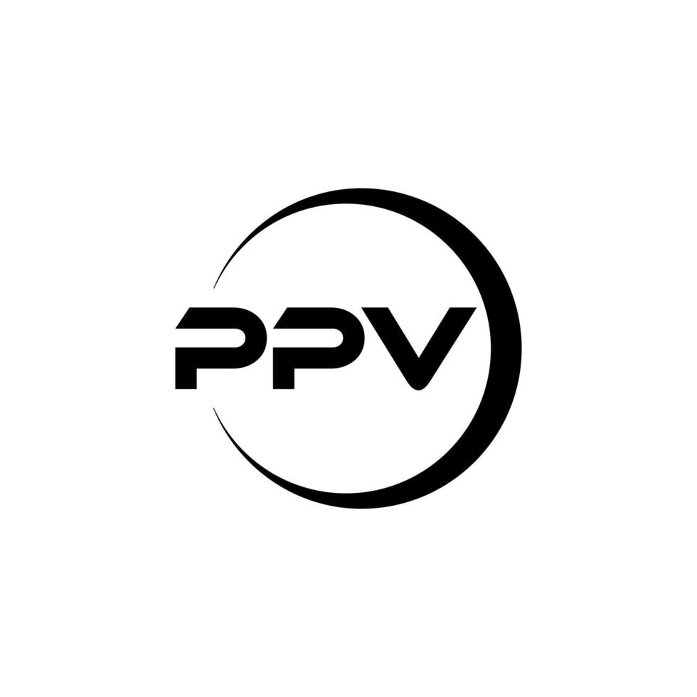ppv brief logo ontwerp in illustratie. vector logo, schoonschrift ontwerpen voor logo, poster, uitnodiging, enz.