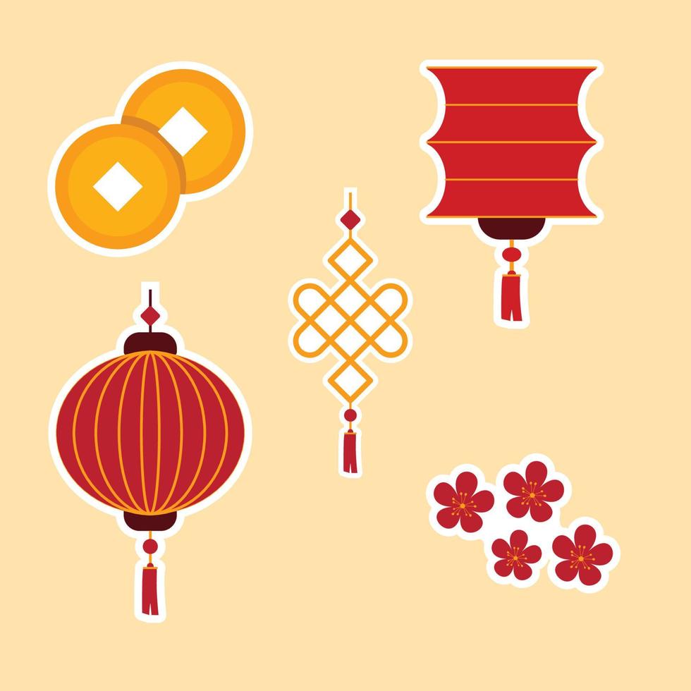 hand- getrokken Chinese nieuw jaar themed ontwerp vector