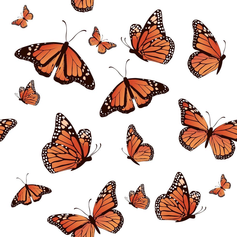afdrukrealistisch naadloos patroon vlinder vector illustratie ontwerp