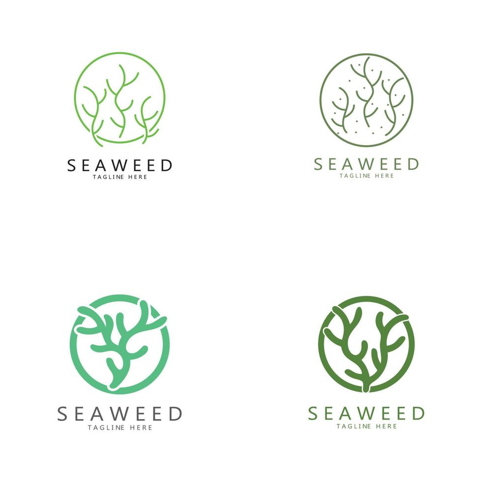 zeewier vector logo icoon illustratie ontwerp.omvat zeevruchten,natuurlijk producten, bloemist, ecologie, wellness, spa.