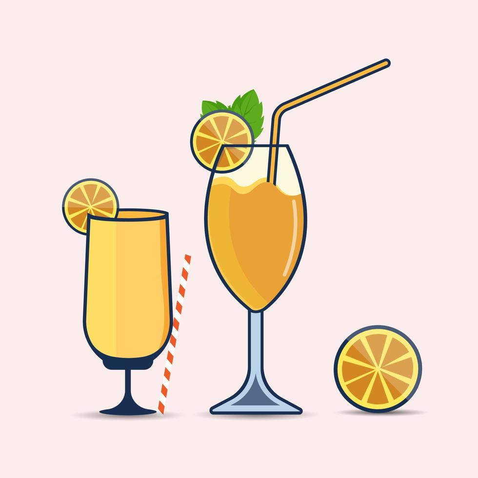 creatief mimosa illustraties drinken glas illustraties, geïsoleerd alcohol cafe bar ijs kunst, sap partij brunch Champagne restaurant wijnglas elementen icoon vector