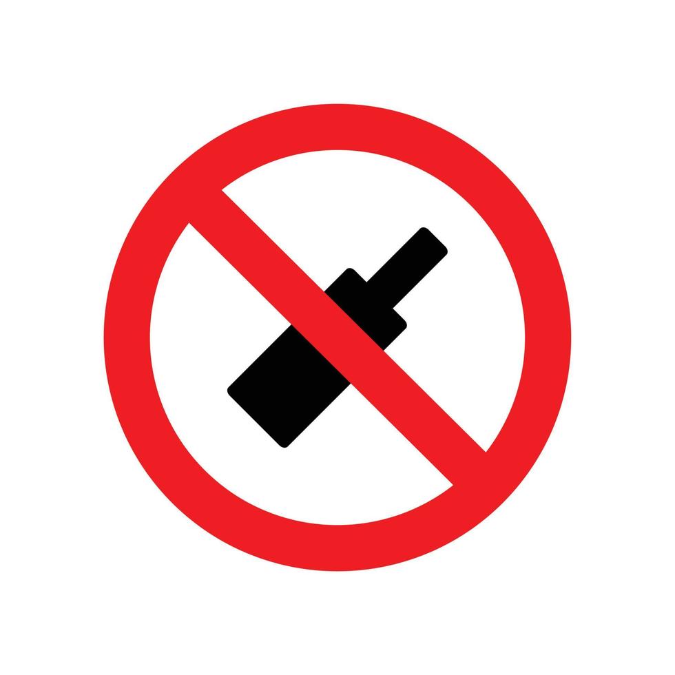 verbod alcohol teken vlak icoon vector