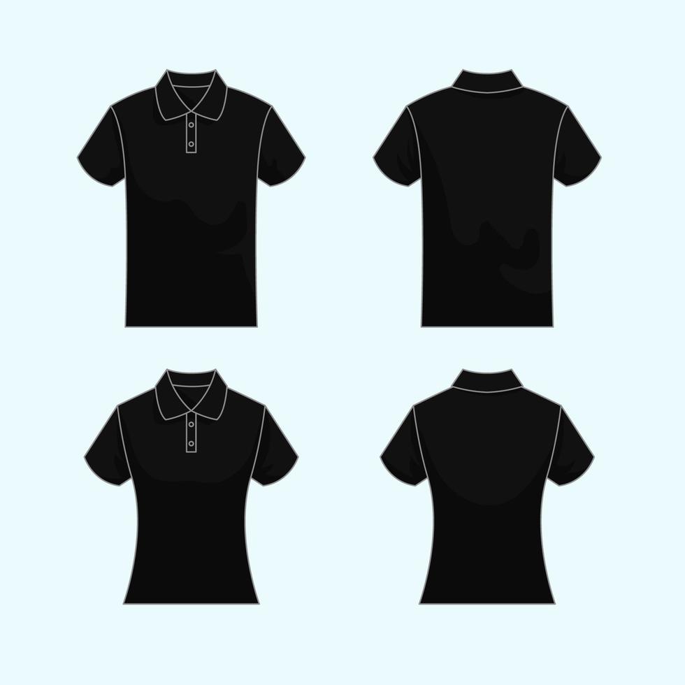 zwart polo overhemd schets bespotten omhoog vector