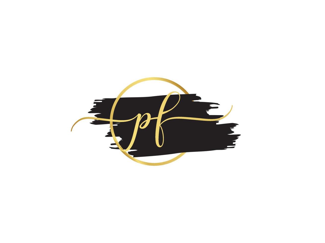 creatief pf handtekening brief, handtekening pf luxe mode kleding logo vector