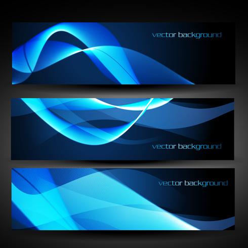 vector blauwe abstracte banner set 1