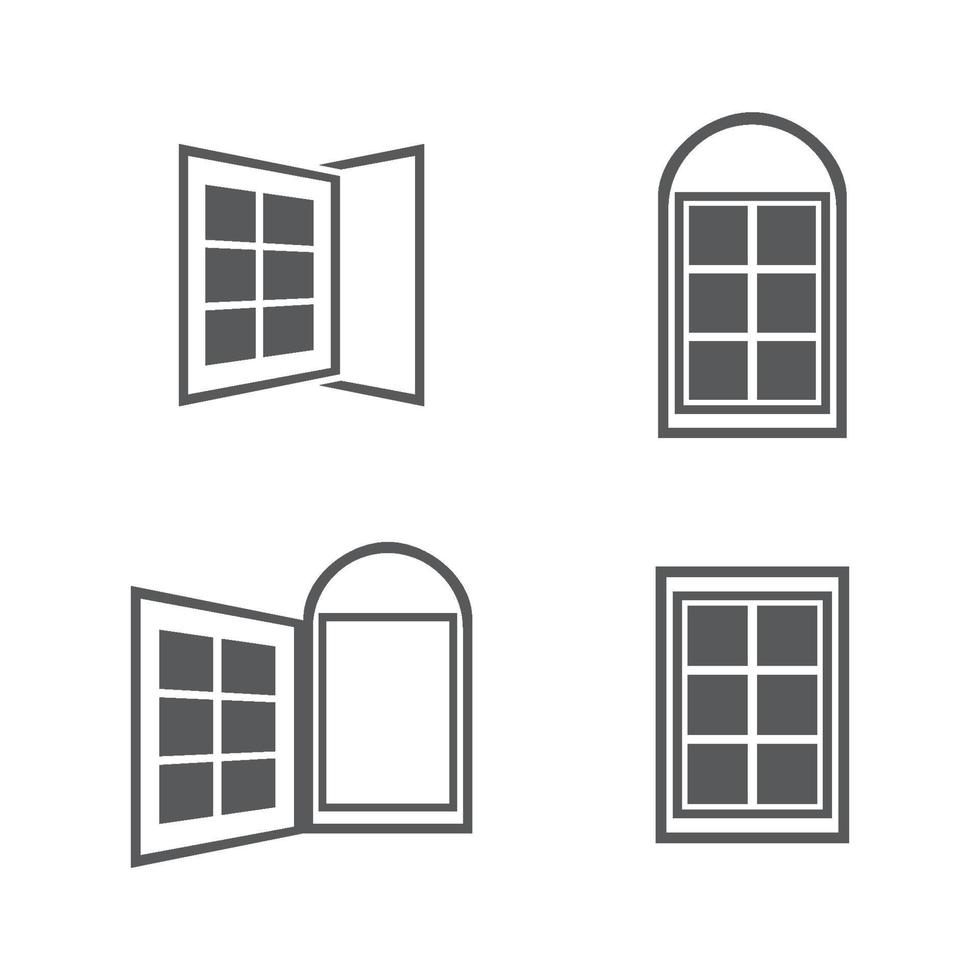 venster logo afbeeldingen illustratie set vector