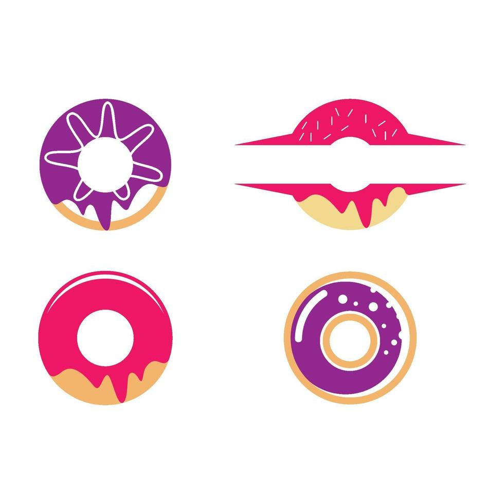 donut logo afbeeldingen illustratie set vector