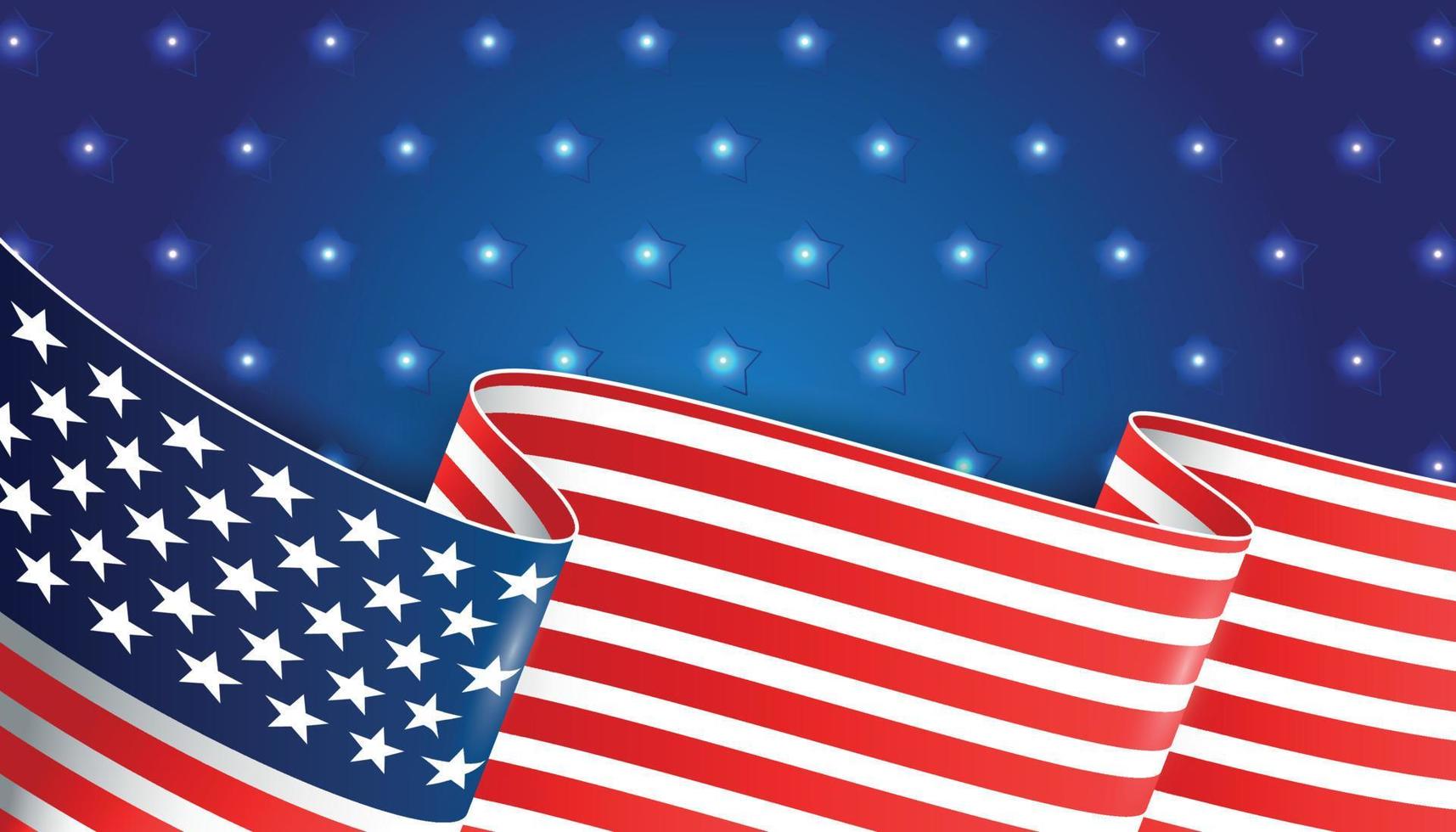 een gedenkteken dag banier met Amerikaans vlaggen onafhankelijkheid dag vector