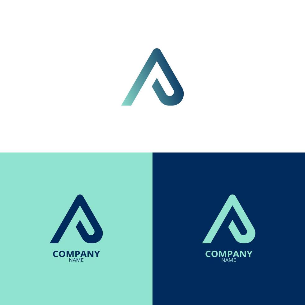 een gemakkelijk en elegant brief een logo, in een mooi licht blauw en donker blauw helling kleur. geschikt voor versterking uw bedrijf identiteit vector